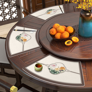 美式 复古圆桌扇形餐垫防水防油防烫隔热垫轻奢高级感防烫碗餐盘垫
