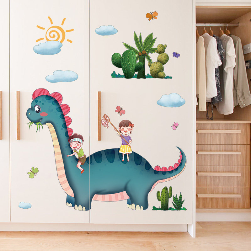 卡通创意儿童房门上贴画柜门衣柜贴纸自粘柜子橱柜装饰家具翻新贴