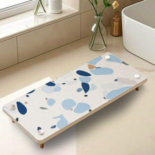 洗手池洗漱台牙刷置物架硬硅藻泥台面吸水垫浴室卫生间漱口杯垫子