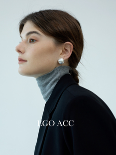 EGO 简约时髦拉丝镂空半圆球耳环女冷淡风休闲耳饰 ACC哥德堡