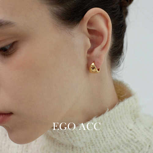 EGOACC极简光面水滴金属耳环