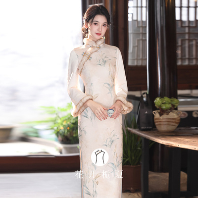 绝美冬季旗袍加绒加厚2025新款