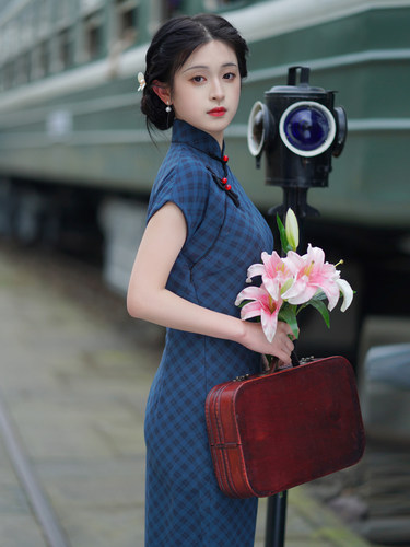 民国风曳地长款旗袍1930