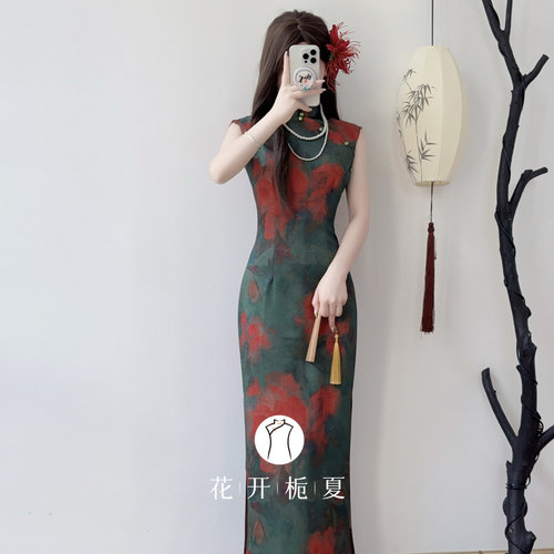 复古无袖港工旗袍日常可穿