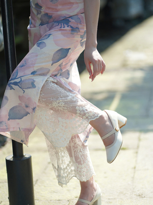 花开栀夏 旗袍汉服蕾丝打底裤女花边纯色衬裤内穿文艺百搭防走光