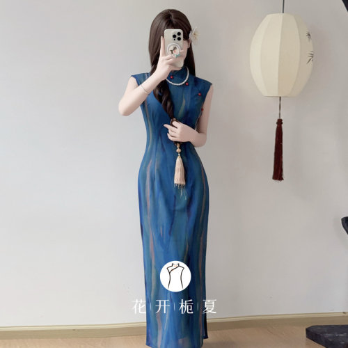 新中式绝美气质无袖港工旗袍