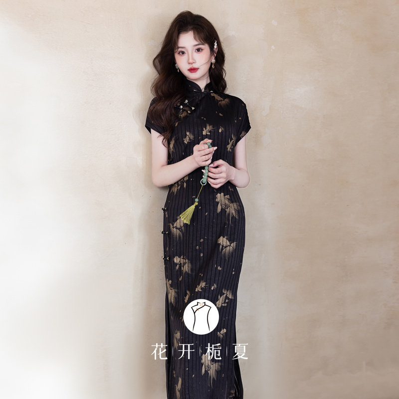 黑色短袖旗袍2026春夏款新中式气质高级感修身显瘦长款连衣裙1/20,女装/女士精品,旗袍,淘宝优惠券,粉丝福利购,淘宝优惠卷