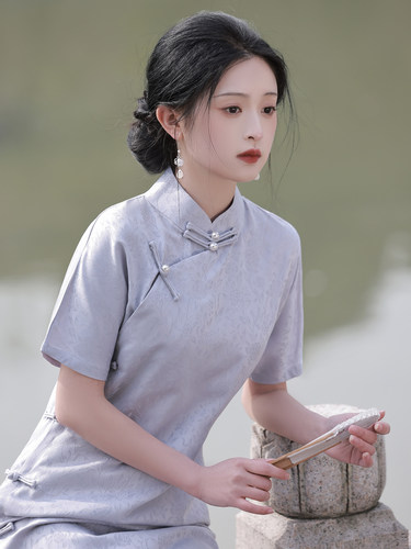 古法无省全开襟一片式旗袍