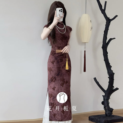 老上海复古旗袍修身显瘦长款