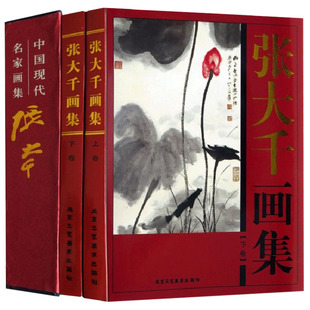 张大千画集上下卷全2册 精装铜版纸彩印中国书画名家全集写意花鸟画全集写意国画精品集山水花鸟水墨书法 画集 书籍
