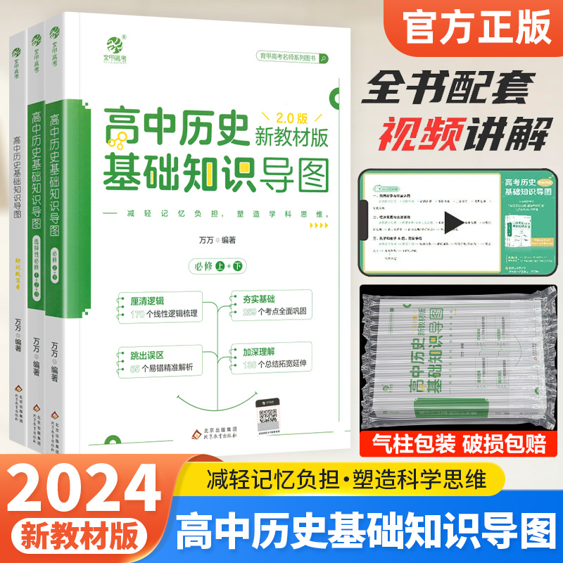 2024万万高中历史基础知识导图新教材版万菁高中历史知识点总结归纳梳理思维导图知识清单大全高三高考一轮二轮复习资料辅导书育甲-封面