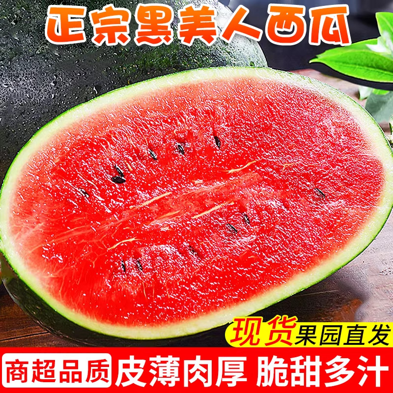 新鲜黑美人西瓜新鲜水果应季甜品种4-7斤产地直发黑籽红肉包甜,水产肉类/新鲜蔬果/熟食,西瓜,淘宝优惠券,粉丝福利购,淘宝优惠卷