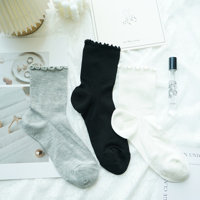 2025春秋新Rime韵魅桑蚕丝车缝边抗菌女袜无骨花边亲肤舒适高弹力