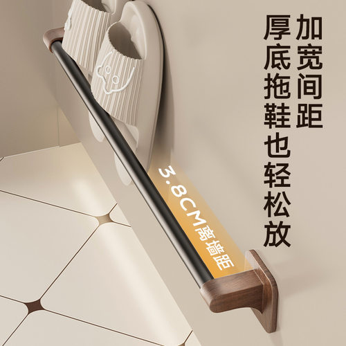 拖鞋架中古风卫生间厕所入户门免打孔沥水架壁挂式拖鞋挂架