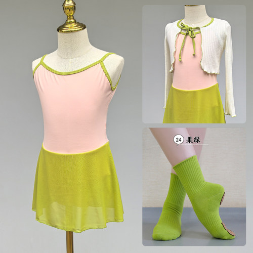 女童夏季吊带舞蹈服练功考级