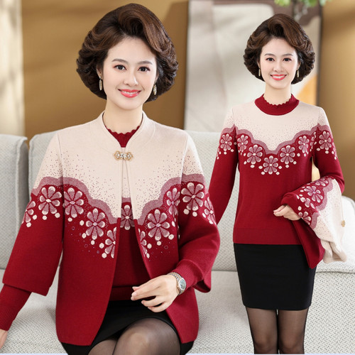 中老年女装妈妈装秋装两件套
