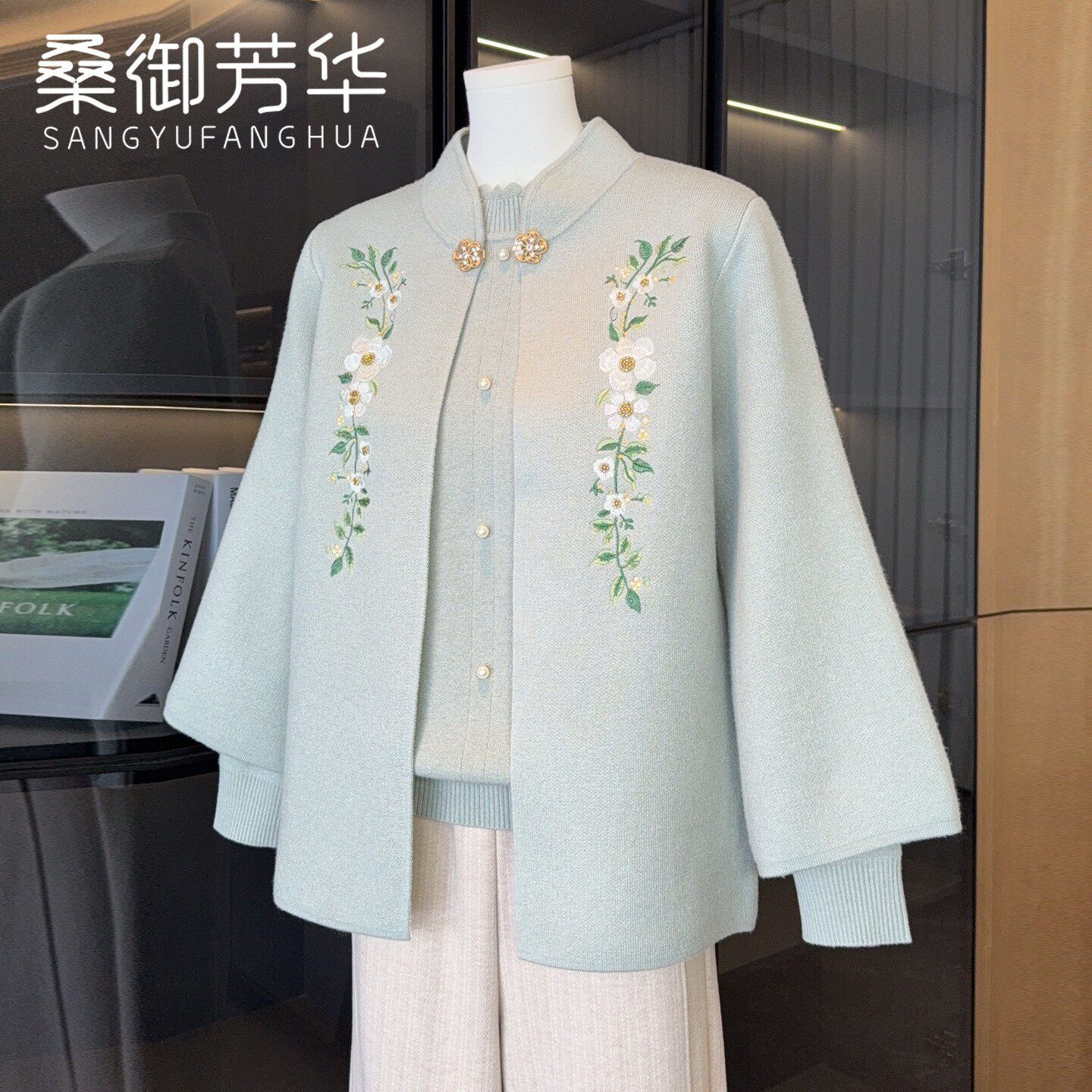 2026新款国风妈妈春装针织两件套中老年女装新中式奶奶秋冬装外套
