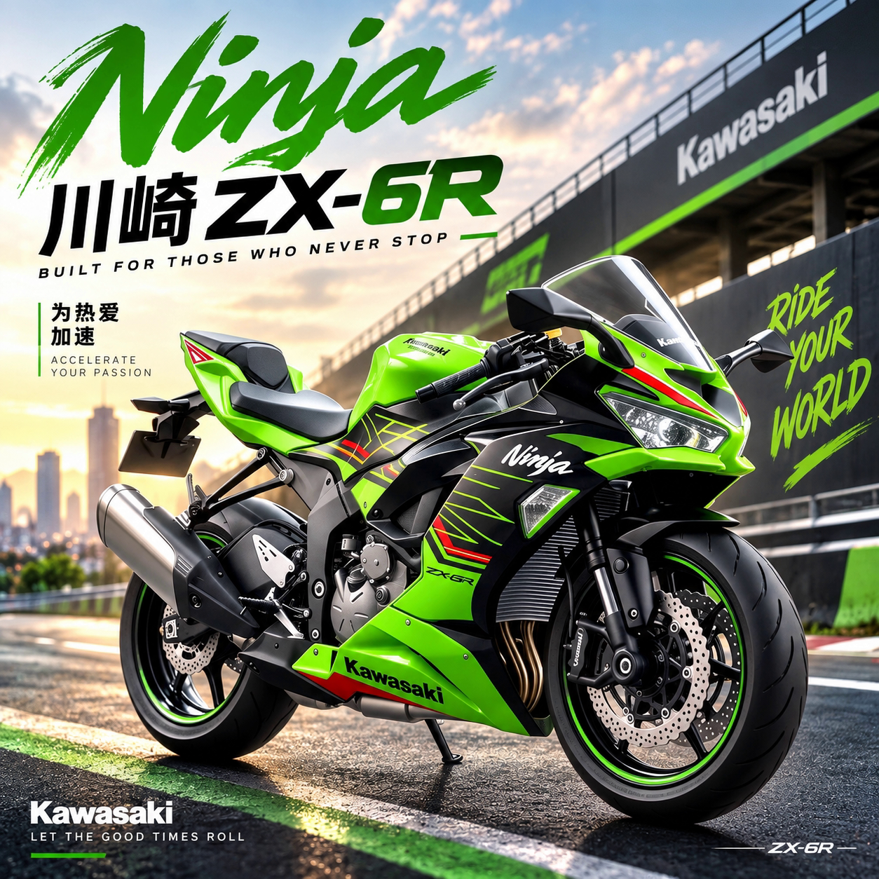 1:18正版川崎ZX-6R合金摩托车模型宝马S1000RR仿真机车摆件收藏
