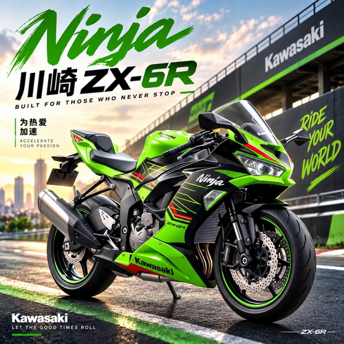 1:18正版川崎ZX-6R合金摩托车模型宝马S1000RR仿真机车摆件收藏