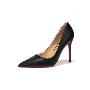 羊皮纹单鞋33-43大小码红底细跟性感通勤时尚尖头高跟鞋商务通勤