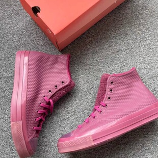 保暖匡威冬款女鞋高帮加绒皮质防滑厚款 162853 546592 172059