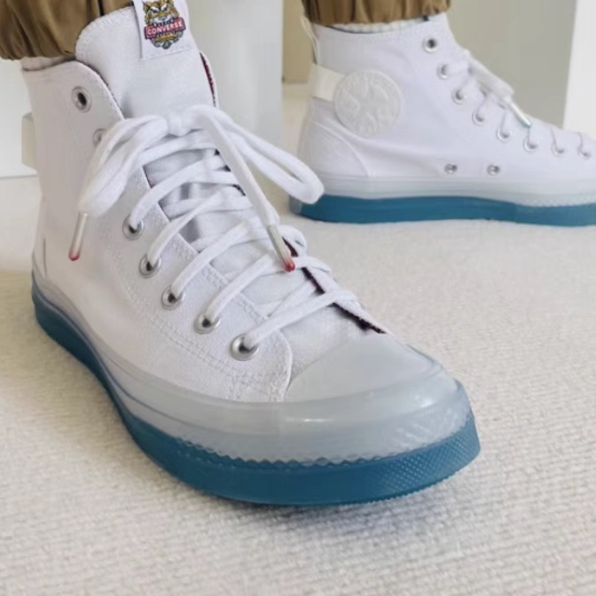 匡威新款ALLSTAR蓝白色果冻底