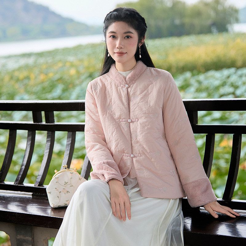 新中式国风冬季保暖外套茶服