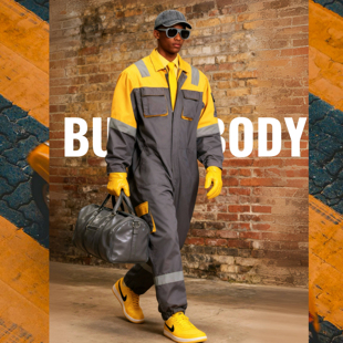 BUDDYBODY美式 直筒连体服 嘻哈街头宽松廓形拼色撞色反光条工装