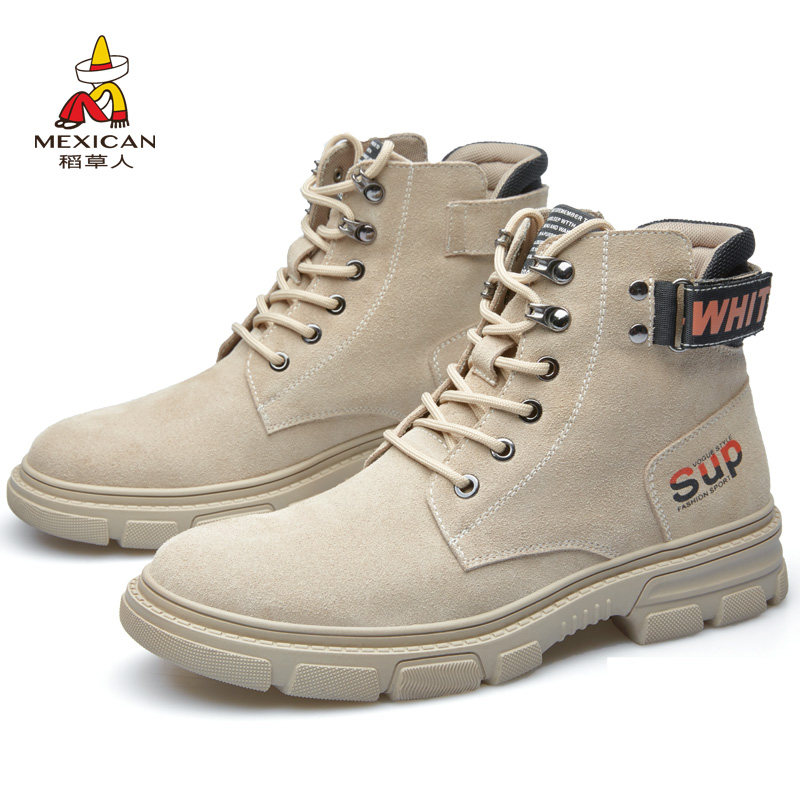 稻草人马丁靴男春季透气英伦真皮反绒皮工装靴沙漠潮鞋短靴子男鞋|ruв категории Мужская обувь, 靴子, 马丁靴 - от Buy2taobao.com для оказания профессиональной услуги покупки агента Taobao