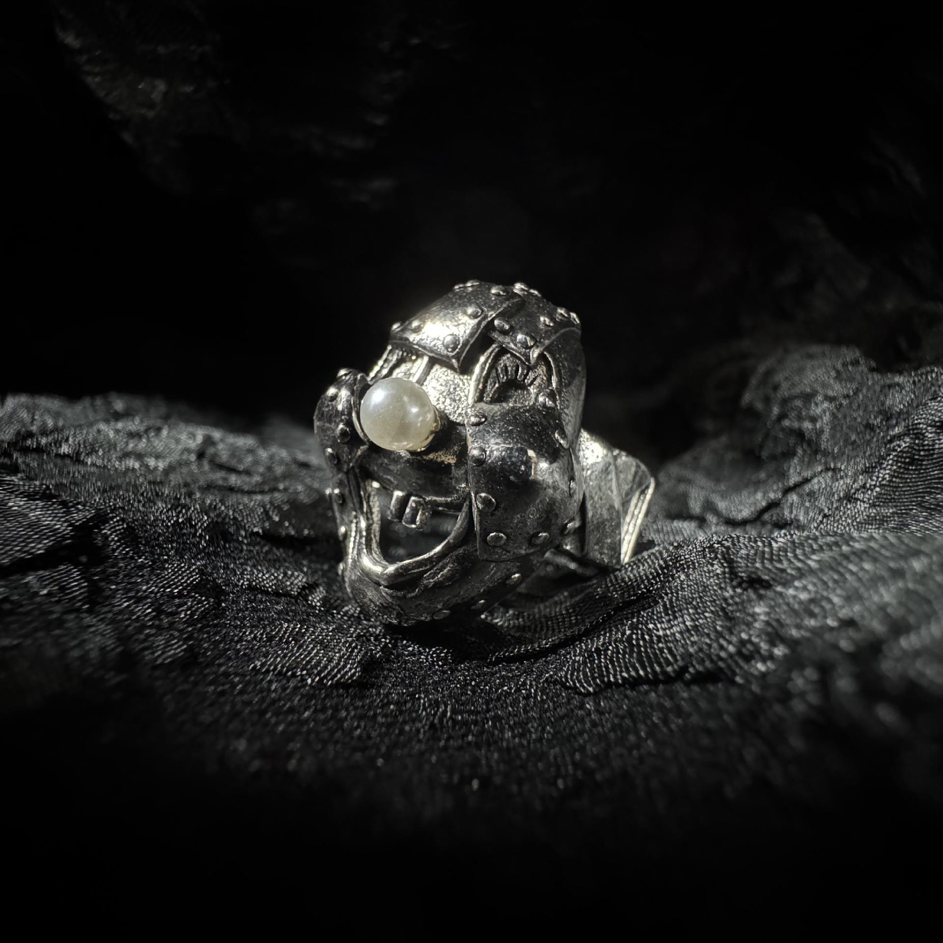 bugiel哥特风恶魔小丑面具戒指男潮复古欧美朋克个性夸张宽版食指