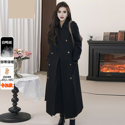 羽绒服羊绒呢子大衣女羊毛呢外套