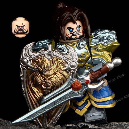 适用于乐高魔兽世界瓦里安乌瑞恩暴风城联盟国王冰封王座积木人仔