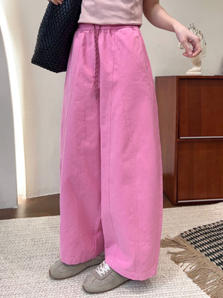 2026新款减龄韩系春季新款高腰垂直休闲百搭显瘦花苞裤香蕉裤