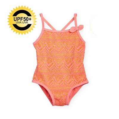 size:24月/3Y 偏小儿童泳衣女童宝宝外贸原Dan蕾丝婴儿连体泳衣