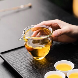 纯手工耐热玻璃公道杯今井美智日式家用公杯轻奢加厚泡茶匀杯茶海