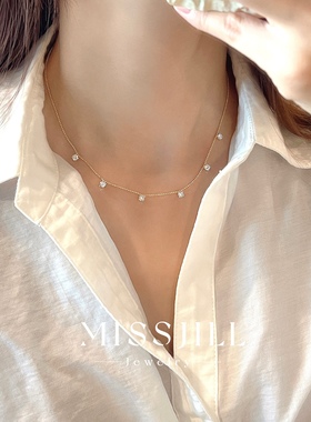 MISSJILL·繁星闪烁｜小众设计高级氛围感通体纯银闪耀项链锁骨链