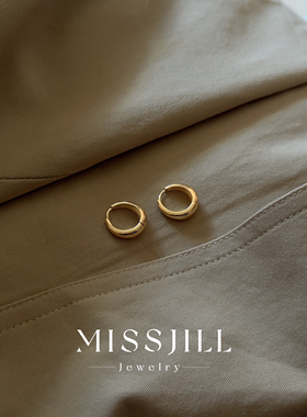MISSJILL 大月轮｜高级礼物轻奢时髦通体S925纯银金色耳环耳圈女