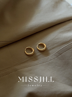 MISSJILL 大月轮｜高级礼物轻奢时髦通体S925纯银金色耳环耳圈女