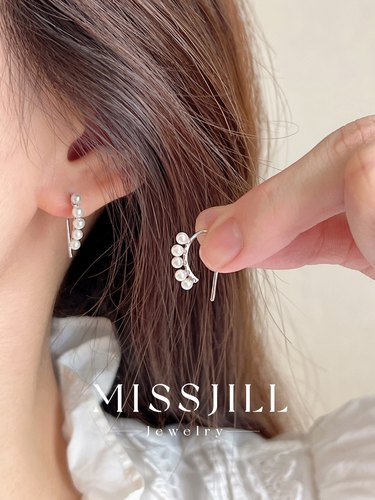 MISSJILL·月畔湾｜高级感精致通体925纯银珍珠耳勾耳环温柔通勤