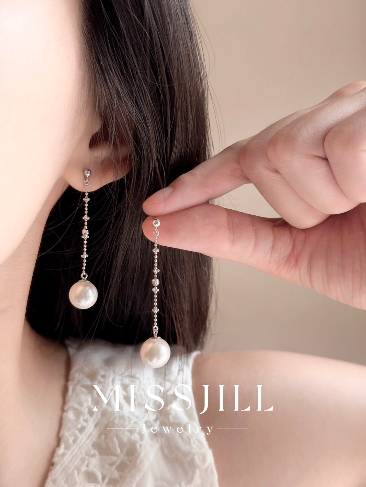MISSJILL 留恋｜小众设计高级通体S925纯银珍珠温柔耳钉耳饰甜美