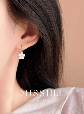 MISSJILL 浪漫小花｜轻奢通体S925纯银闪花朵耳钉耳饰清新气质女
