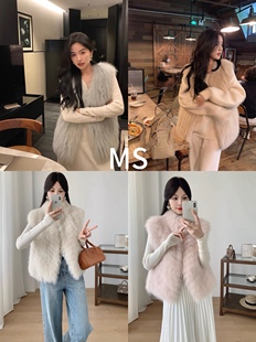 整皮狐狸毛皮草马甲女2025秋冬新款海宁时尚显瘦皮毛一体外套背心