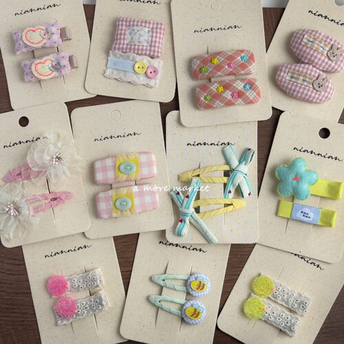 满3对包邮念念niannian春夏韩系儿童发夹宝宝花朵洋气边夹刘海夹