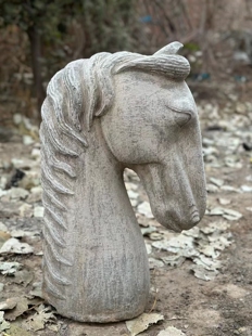 【马头】～马到成功 青石 高60 马首硕大挺拔 神态雕刻栩栩如生