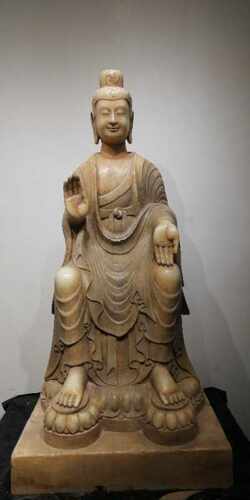 北魏，佛祖，汉白玉石 高95宽44厚47cm，  Wei Dynasty, Buddha,