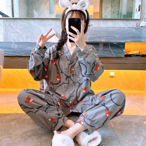 女纯棉卡通胖mm200斤睡衣家居服