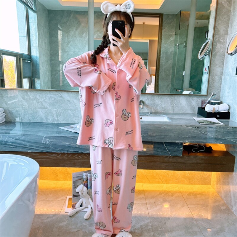 女棉仔绒卡通秋冬胖mm200斤套装
