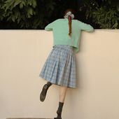 LLANO立体捏褶蓬蓬中裙半身裙小个子芭蕾舞感半裙小a裙子女春夏季