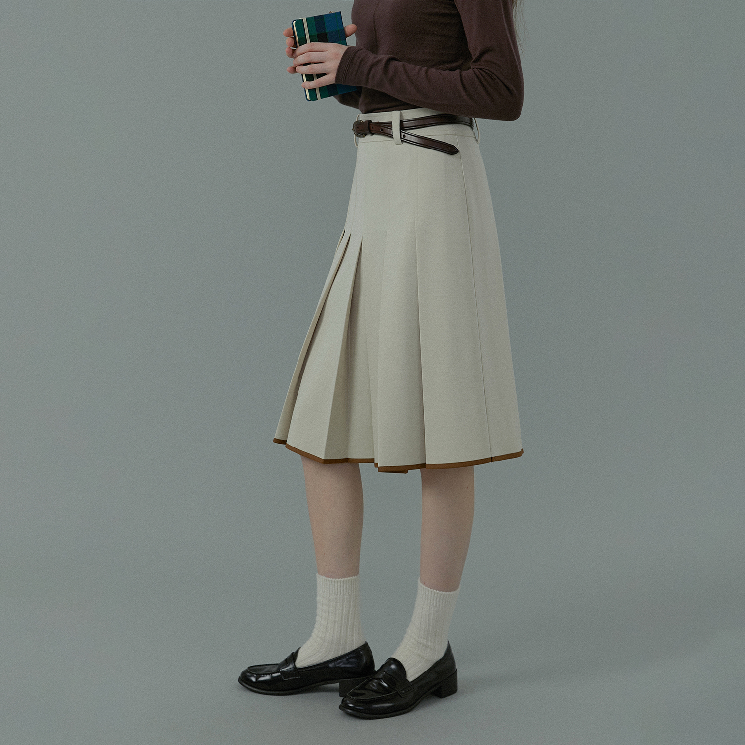 LLANO半身裙百褶裙中裙百搭