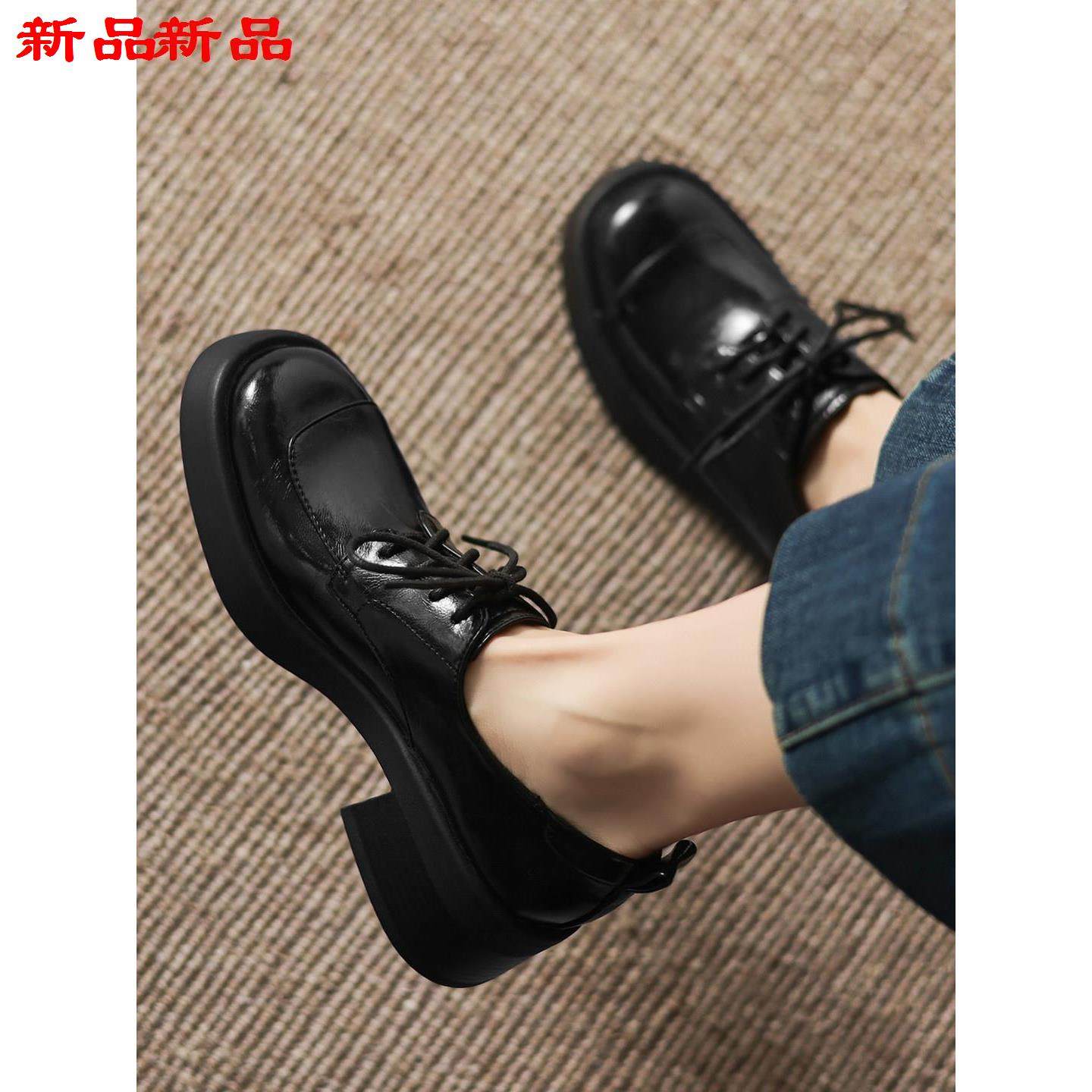 静音2026单鞋-大码新款40系带乐福鞋43春季小女款不累底皮鞋脚,女鞋,乐福鞋（豆豆鞋）,淘宝优惠券,粉丝福利购,淘宝优惠卷